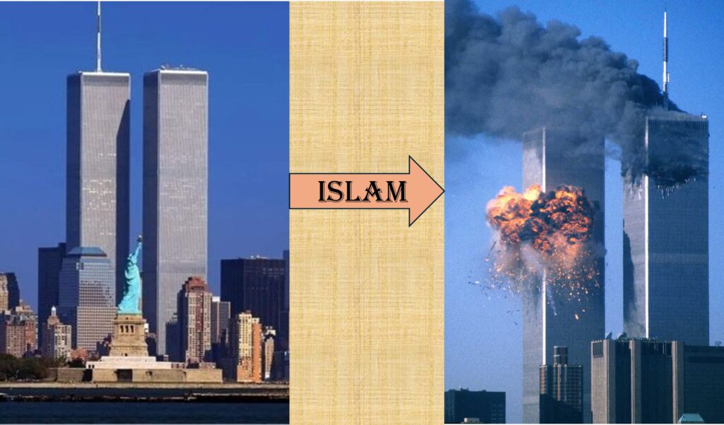 World Trade Center, before and after Islam attacks