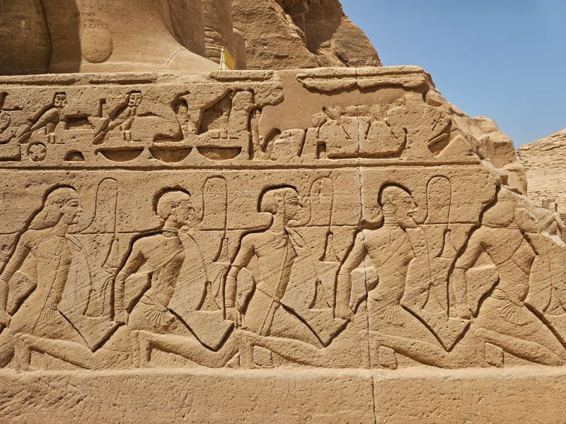 Carving of ancient Egyptian slaves